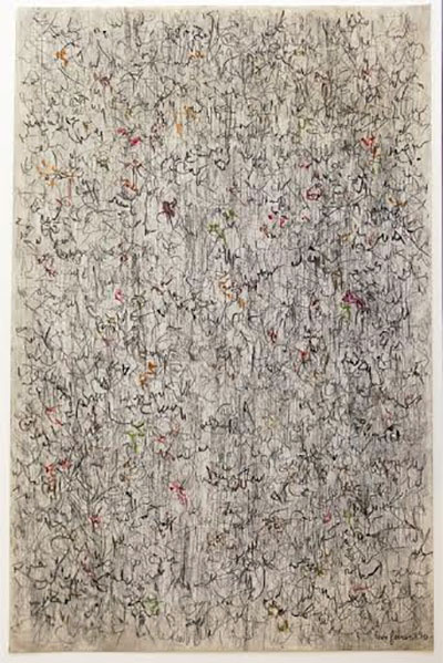 León Ferrari, Untitled, 1990. Ink and graphite on high-impact polystyrene, 25.7 x 17.3 in.
