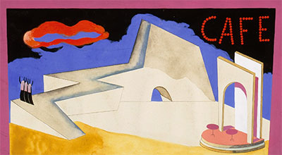 Carlos Merida, Scene design for Carmen, ca. 1944. Gouache and graphite on paper. Gift of the Tobin Endowment. 