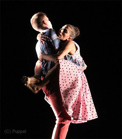 Alex Karigan Farrior and Joshua L. Peugh in Cosmic Sword, choreographed by Peugh. Photo by Joachim Puppel, courtesy of Dark Circles Contemporary Dance