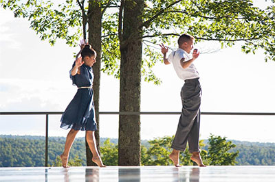 Alex Karigan Farrior and Joshua L. Peugh in Critics of the Morning Song, choreographed by Peugh. Photo by Morah Geist, courtesy of Jacob’s Pillow Dance. 