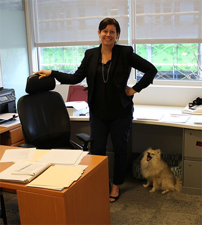 Xandra Eden in the DiverseWorks office at the MATCH. Photo courtesy of DiverseWorks.