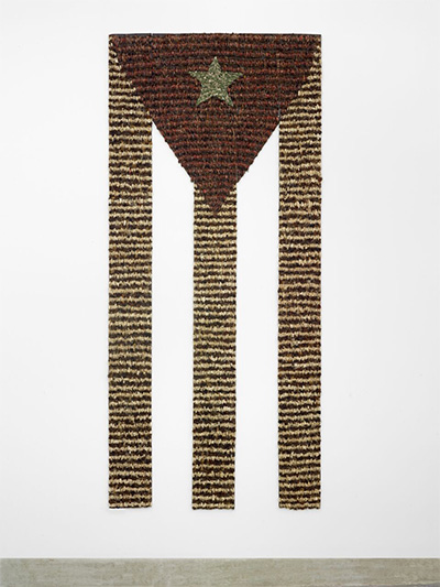 Tania Bruguera, Estadística (Statistics), 1995–2000, cardboard, human hair, and fabric, the Museum of Fine Arts, Houston, Museum purchase funded by the Caribbean Art Fund and the Caroline Wiess Law Accessions Endowment Fund. © Tania Bruguera.