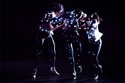 Felicia McBride, Alexa Capreda, and Erica Gionfriddo in ARCOS' She. Extracted. Photo by Lynn Lane.