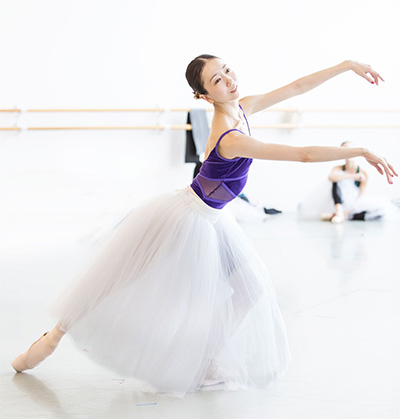 Yuriko Kajiya rehearsing Giselle. Photo by Amitava Sarkar.