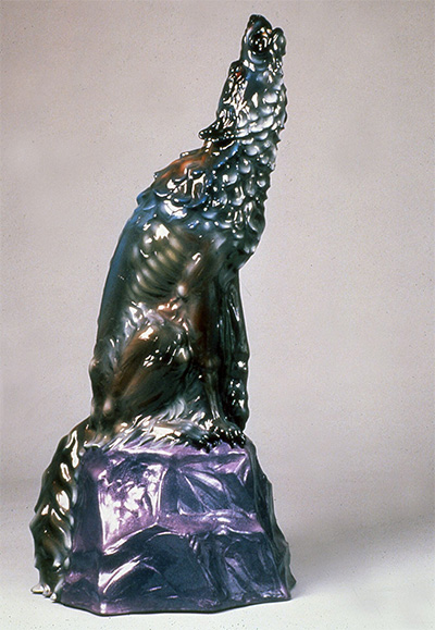 Luis Jimenez, Howl, 1987, fiberglass, ed: A.P., 61" x 31" x 27". Courtesy of Moody Gallery, Houston, Texas.