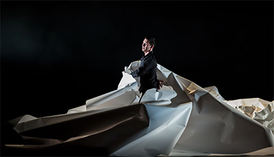 Jonah Bokaer in Recess, with scenography by Daniel Arsham.