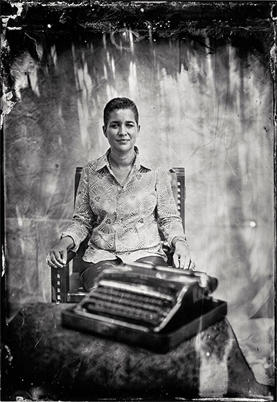 Will Wilson Kathleen Ash-Milby, Citizen of the Navajo nation, Curator NMAI 2012, archival pigment print from original tintype, 22 x 18 inches