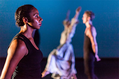 Brittany Bass, Bryan Peck and Toni Valle in Karen Stokes’s DEEP: Seaspace. Photo by Lynn Lane.