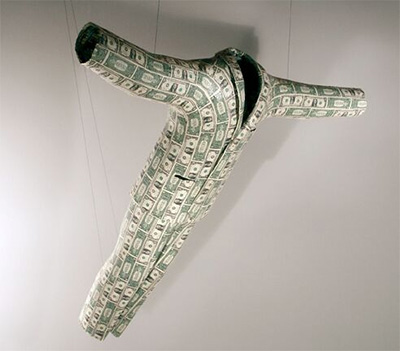 Ken Little, Soar, 2002, $1 bills on a steel frame.
