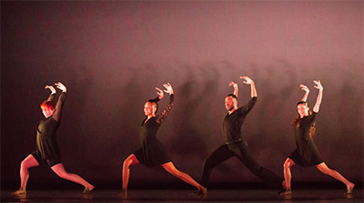 Mia Angelini, Kayla Collymore, Dwayne Cook and Risa D'Souza of METdance in New Second Line by choreographer Camille A. Brown. Photo by Amitava Sarkar.