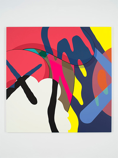 KAWS, NYT, 2016. Acrylic on canvas Overall: 96 ×96 ×1 1/2 in. (243.84 ×243.84 ×3.81 cm) Collection of the Artist.