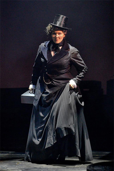 Sally Nystuen Vahle as Scrooge in Dallas Theater Center's A Christmas Carol Credit: Karen Almond 