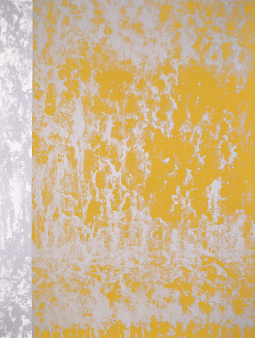 Water Rush (gold) silkscreen monoprint on Rives BFK 52x86 inches, 2012