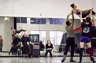 Ballet Austin Artistic Director Stephen Mills and Assistant Artistic Director Michelle Martin rehearsing Belle Redux / A Tale of Beauty and the Beast. Photo courtesy of Ballet Austin. 