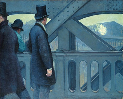 Gustave Caillebotte, On the Pont de l’Europe, 1876-77. Oil on canvas. 41 ⅝ x 51 ½ in. Kimbell Art Museum, Fort Worth.