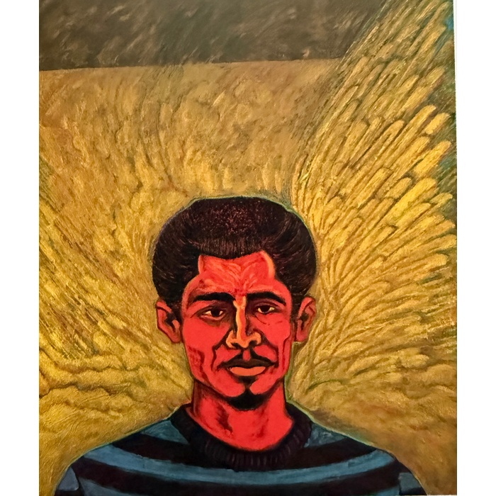César A. Martínez, Hombre with a Very Reasonable Dream, 6 August 1990, Acrylic on canvas, Courtesy of the artist and the Zoe Diaz Collection.