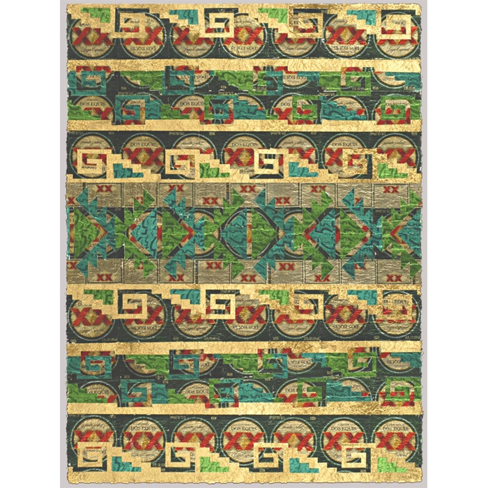 César A. Martínez, Aztec, 14 July 2011, Collage on paper, Courtesy of the artist and the Zoe Diaz Collection.